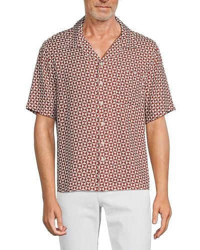 Onia Vacation Geometric Print Shirt - Red