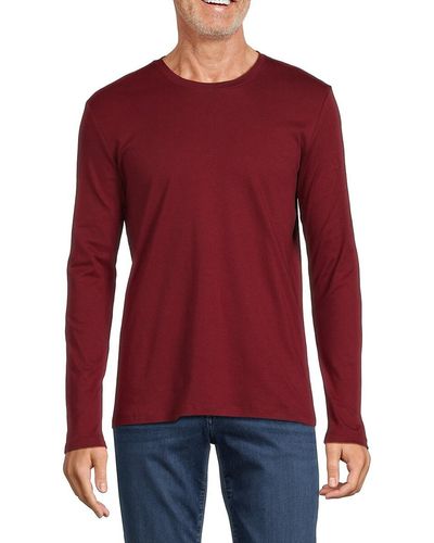 Saks Fifth Avenue Saks Fifth Avenue 'Crewneck Long Sleeve Tee - Red