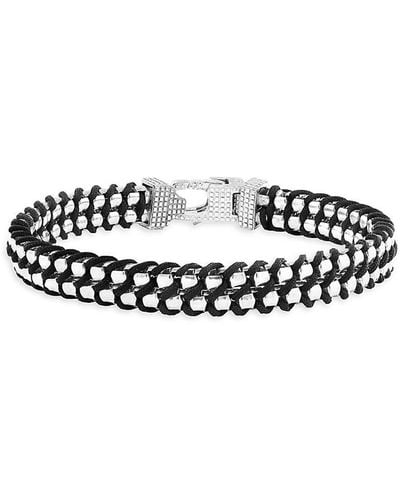 Effy Sterling Woven Chain Bracelet - Black