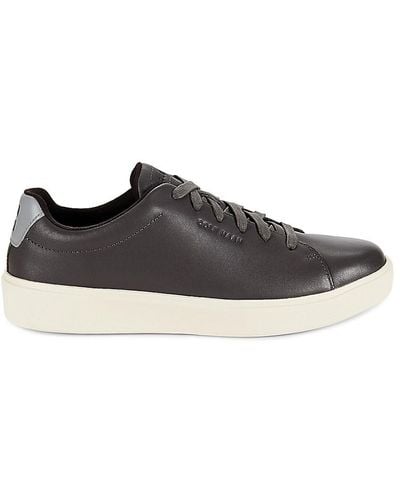 Cole Haan Contrast Sole Leather Trainers - Black