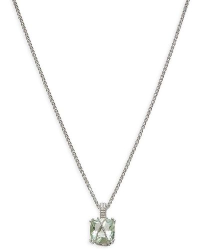 Effy Sterling Silver & Green Amethyst Pendant Necklace - Metallic