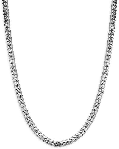 Effy Sterling Silver Miami Cuban Link Chain Necklace - Metallic