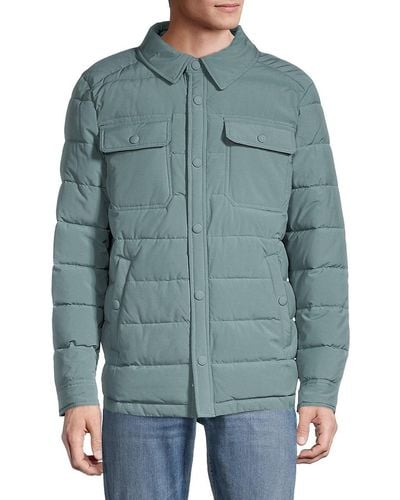 Noize Quilted Shirt Jacket - Blue