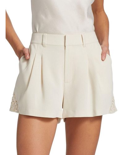 Cinq À Sept Corinna Crochet Pleated Shorts - White