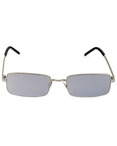 Saint Laurent 56mm Rectangular Sunglasses - Metallic
