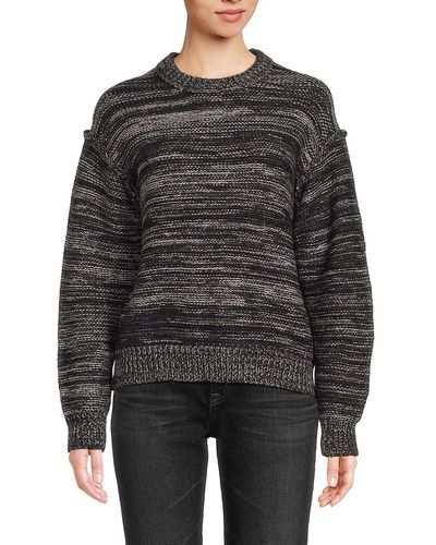 UGG Avianna Striped Wool Blend Sweater - Black