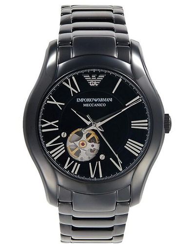 Emporio Armani 43Mm Stainless Steel Automatic Bracelet Watch - Black