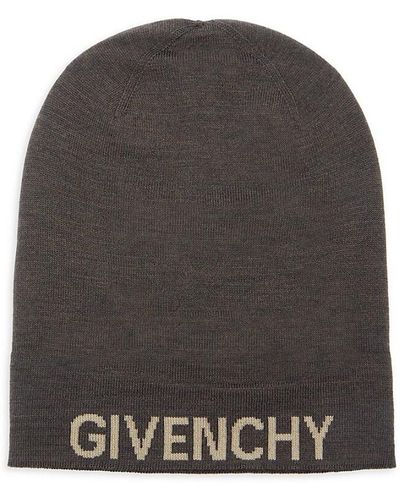 Givenchy Logo Reversible Wool Beanie - Black