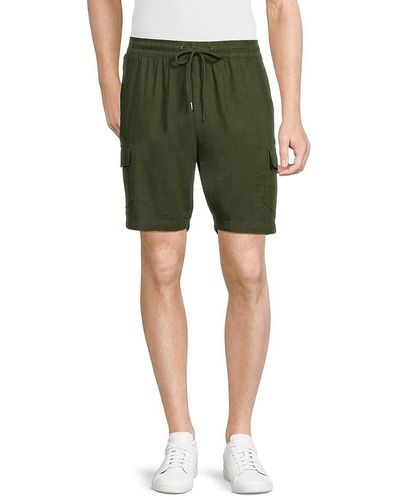 Saks Fifth Avenue Linen Blend Cargo Shorts - Green