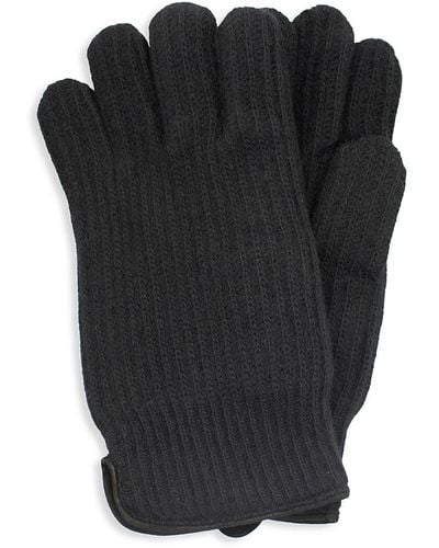 Portolano Ribbed Cashmere Gloves - Black