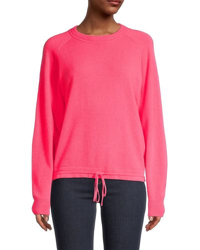 Minnie Rose Drawstring Cashmere Sweater - Pink