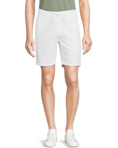 Saks Fifth Avenue Linen Blend Drawstring Shorts - White
