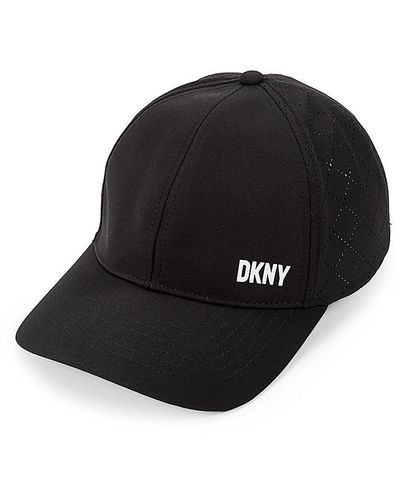 DKNY Logo Perforated Baseball Cap - Black