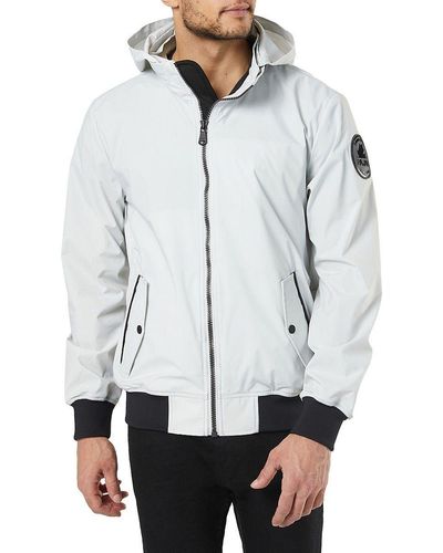 Pajar Halcyon Faux Leather Hooded Rain Jacket - White