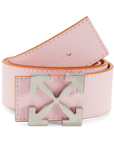 Off-White c/o Virgil Abloh Logo Reversible Leather Belt - Pink