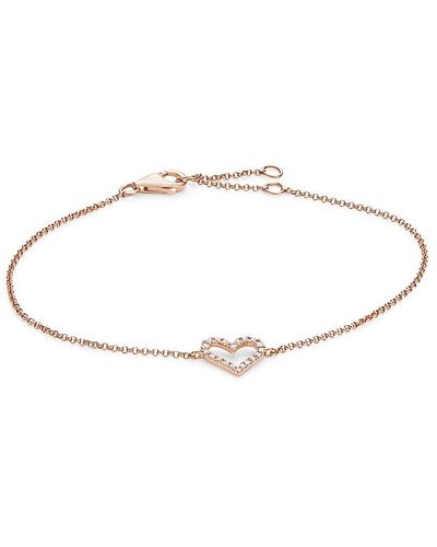 Effy 14k Rose Gold Diamond Heart Tennis Bracelet - Metallic