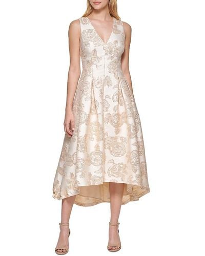 Eliza J Jacquard Fit & Flare Gown - Natural