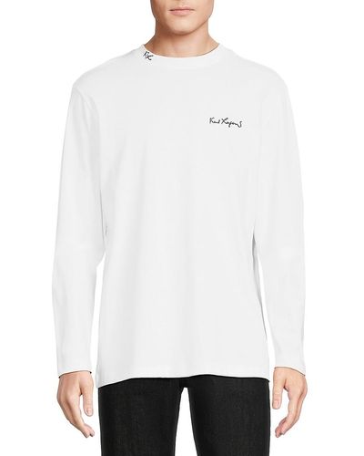 Karl Lagerfeld Logo Layered Sleeve Tee - White