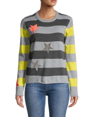 Lisa Todd Lucky Star Striped Sweater - Metallic