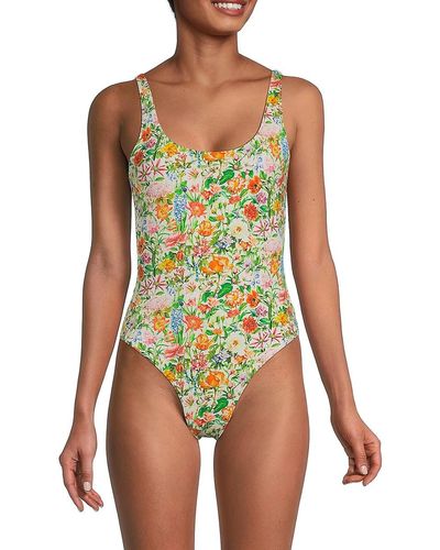 Onia Floral Scoop One Piece Swimsuit - Green