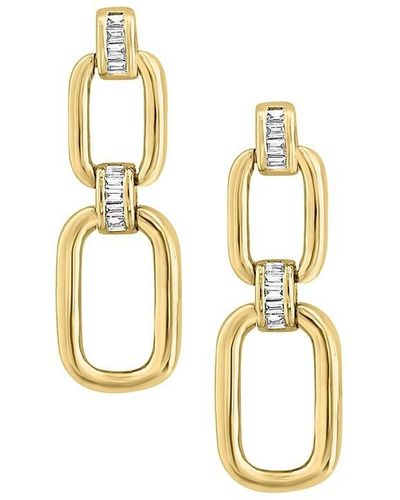 Effy 14k Yellow Gold & 0.1 Tcw Diamond Drop Earrings - Metallic