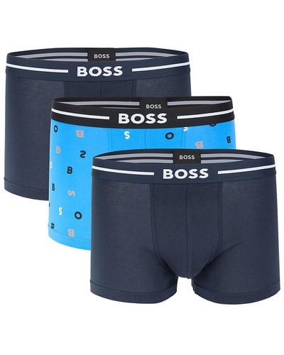 BOSS 3-Pack Logo Trunks - Blue