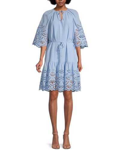 Kobi Halperin Meryl Linen Blend Dress - Blue