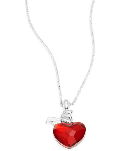 Swarovski Ties Of Love Crystal Heart Necklace - Red