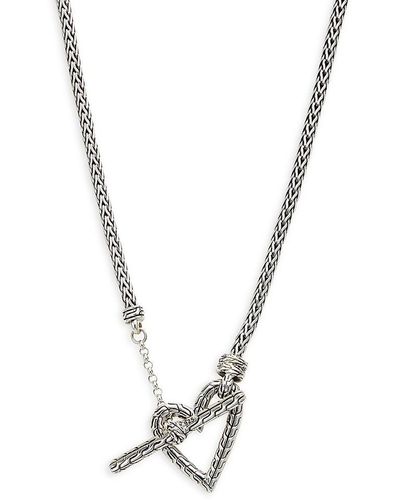 John Hardy Classic Chain Manah Sterling Silver Toggle Heart Pendant Necklace - Metallic
