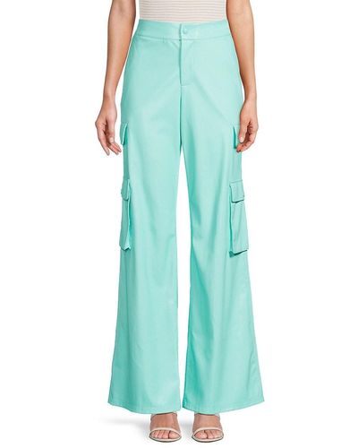 Alice + Olivia Hayes Faux Leather Cargo Trousers - Green