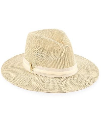 Vince Camuto Textured Paper Panama Hat - Natural
