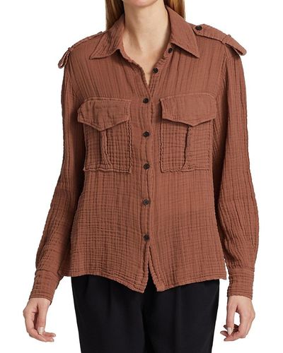 Raquel Allegra Military Shirt - Brown