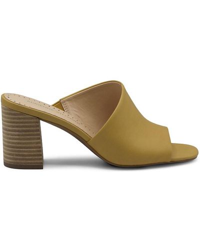 Adrienne Vittadini Albi Block Heel Mules - Brown