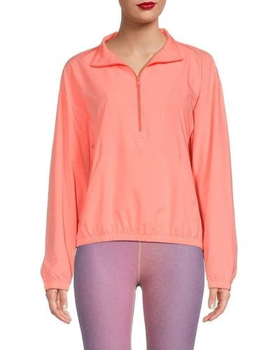 Beyond Yoga Drop Shoulder Quarter Zip Pullover - Pink