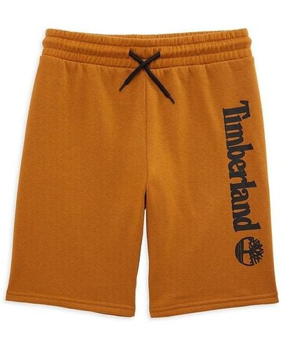 Timberland Boy's Logo Drawstring Shorts - Orange