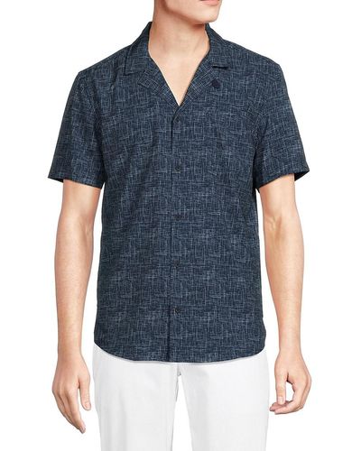 Kenneth Cole Abstract Button Down Shirt - Blue