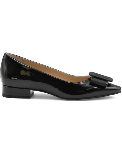 Adrienne Vittadini Pender Pointed Toe Bow Loafers - Black
