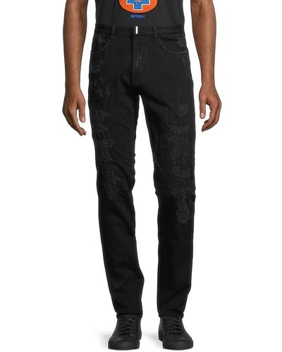 Givenchy High Rise Distressed Skinny Jeans - Black