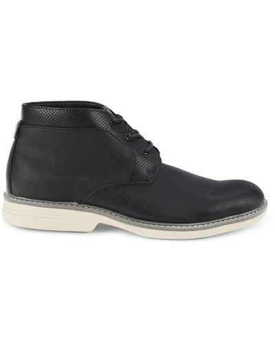 Ben Sherman Stateside Faux Leather Chukka Boots - Black