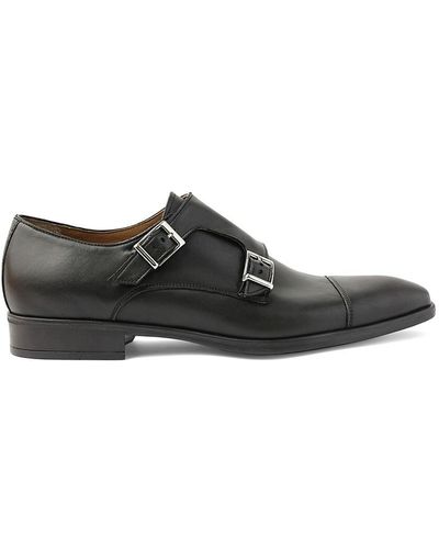 Bruno Magli Soldo Double Monk Strap Derby Shoes - Black