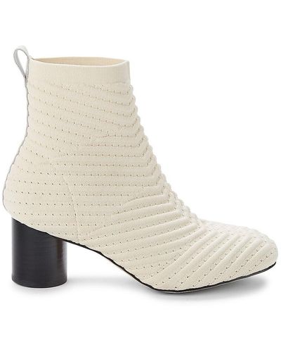 Sanctuary Sa-Rhythm Stacked Heel Knit Booties - White