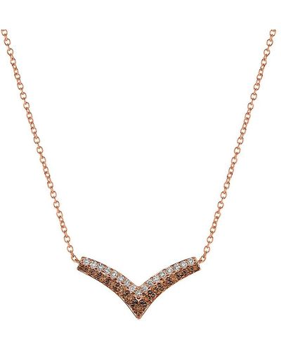 Le Vian 14k Strawberry Gold®, Diamond® & Nude Diamondtm Chevron Pendant Necklace - Metallic