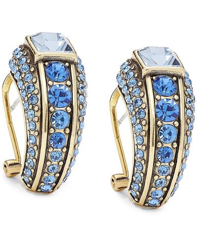 Heidi Daus Light Sapphire Crystal Huggie Earrings - Blue