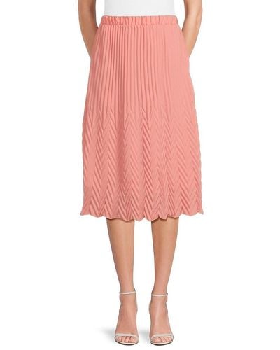 Nanette Lepore Knit A Line Midi Skirt - Pink