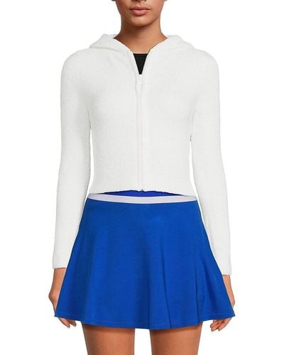 Alice + Olivia Alice + Olivia Lidell Toweled Cropped Hoodie - White