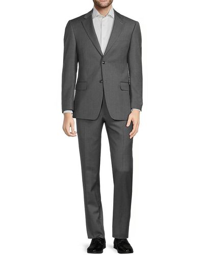 Saks Fifth Avenue Modern Fit Wool Blend Suit - Gray