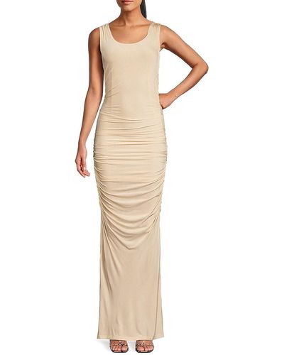 Ronny Kobo Zombra Ruched Bodycon Dress - Natural