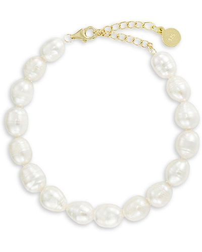 Luv Aj 14k Goldplated & Freshwater Pearl Bracelet - White
