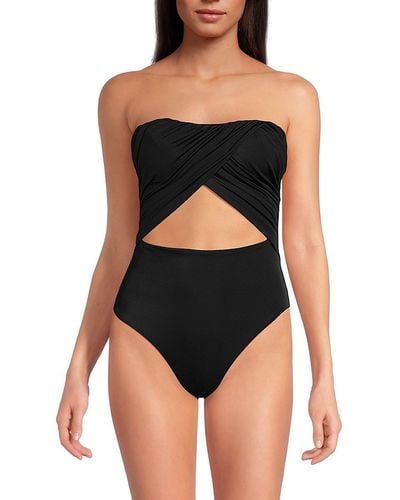 Onia Audrey Pleated One Piece Swimsuit - Black