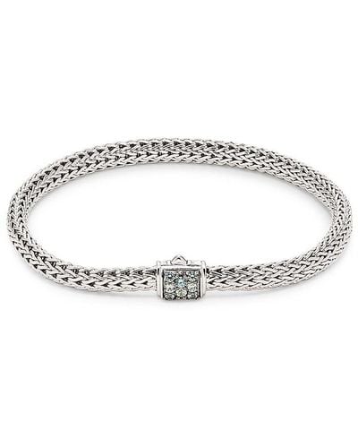 John Hardy Sterling Silver & Sapphire Chain Bracelet - Metallic